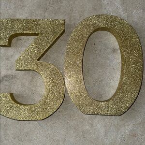 Gold Glitter Number 30 Party Decoration